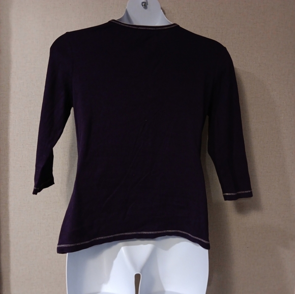 Y2K 200s Blue Canyon Ornate Women's Blouse in Deep Purple Vintage - Picture 4 of 5